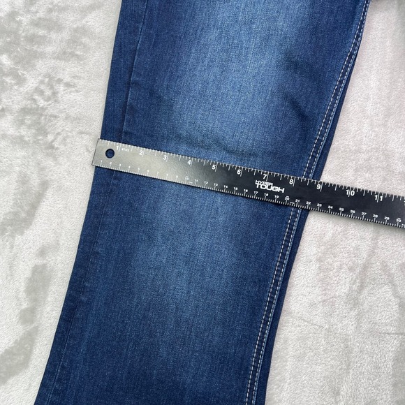 Rock & Roll Denim Jeans Womens 29x32 Blue High Rise Trouser Flared Button Fly - Picture 7 of 14